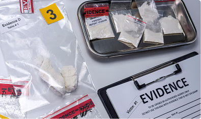Evidence on a table